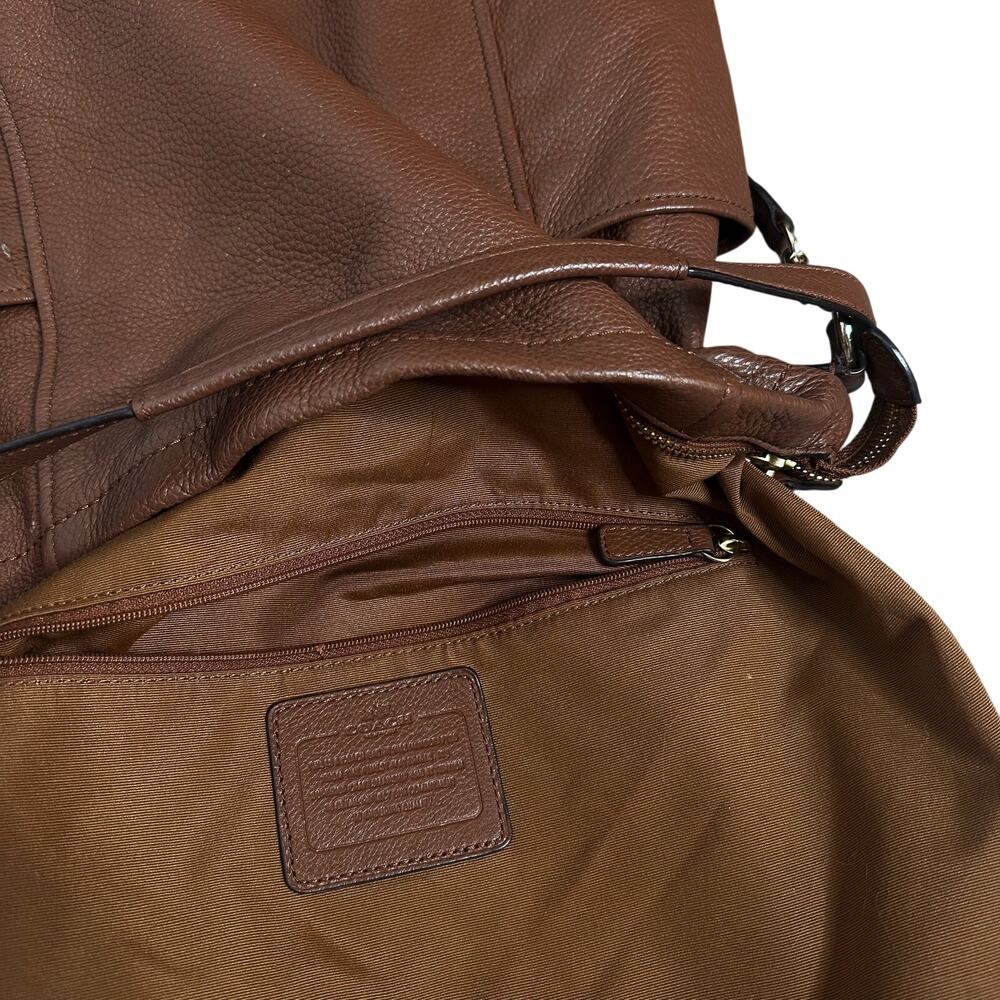 COACH Chicago Gallery Park Pebbled Leather Hobo Crossbody Bag in Brown Crossbody - Picture 9 of 15